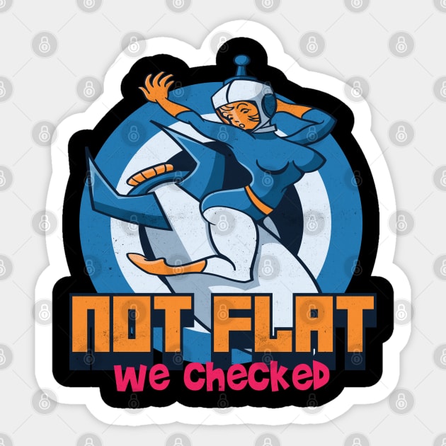 Not Flat We Checked Sticker by Pixeldsigns